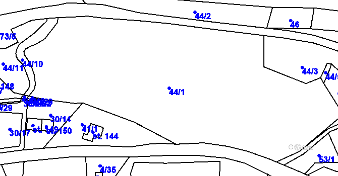 Parcela st. 44/1 v KÚ Herbertov, Katastrální mapa