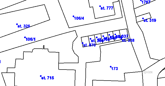Parcela st. 870 v KÚ Vyšší Brod, Katastrální mapa