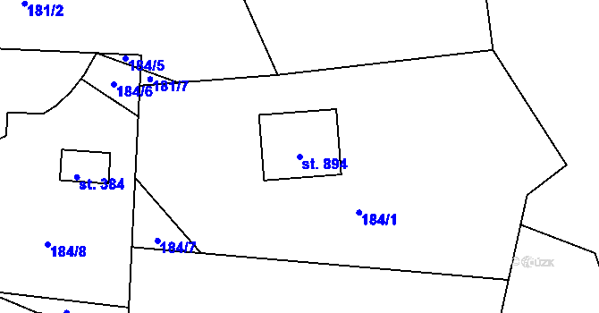 Parcela st. 894 v KÚ Vyšší Brod, Katastrální mapa