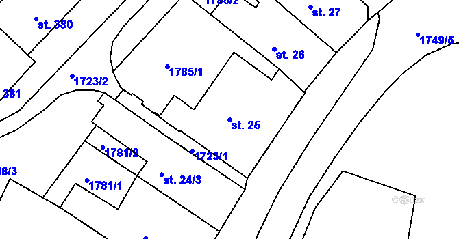 Parcela st. 25 v KÚ Vyšší Brod, Katastrální mapa