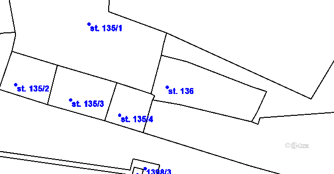 Parcela st. 136 v KÚ Vyšší Brod, Katastrální mapa