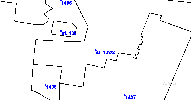 Parcela st. 138/2 v KÚ Vyšší Brod, Katastrální mapa