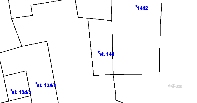 Parcela st. 143 v KÚ Vyšší Brod, Katastrální mapa
