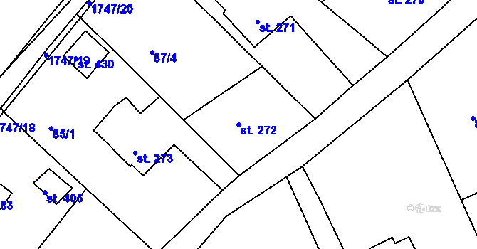 Parcela st. 272 v KÚ Vyšší Brod, Katastrální mapa