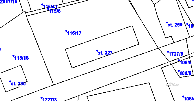 Parcela st. 327 v KÚ Vyšší Brod, Katastrální mapa