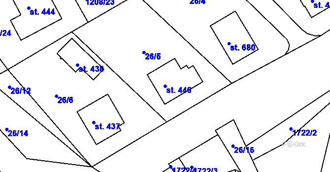 Parcela st. 446 v KÚ Vyšší Brod, Katastrální mapa