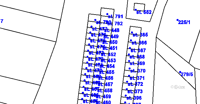 Parcela st. 452 v KÚ Vyšší Brod, Katastrální mapa
