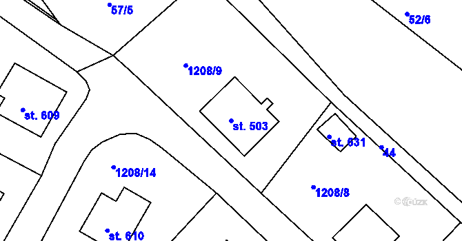 Parcela st. 503 v KÚ Vyšší Brod, Katastrální mapa
