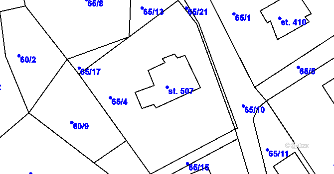 Parcela st. 507 v KÚ Vyšší Brod, Katastrální mapa