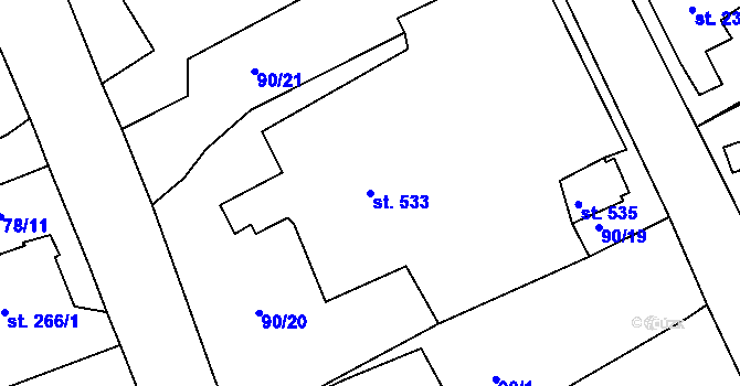 Parcela st. 533 v KÚ Vyšší Brod, Katastrální mapa
