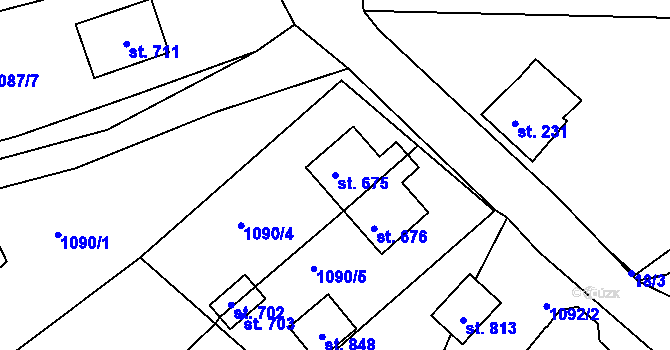 Parcela st. 675 v KÚ Vyšší Brod, Katastrální mapa