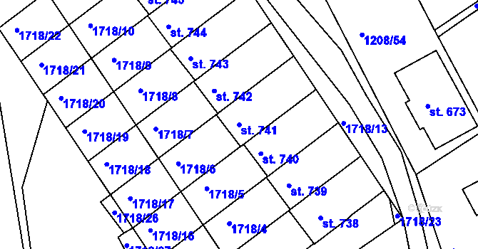 Parcela st. 741 v KÚ Vyšší Brod, Katastrální mapa