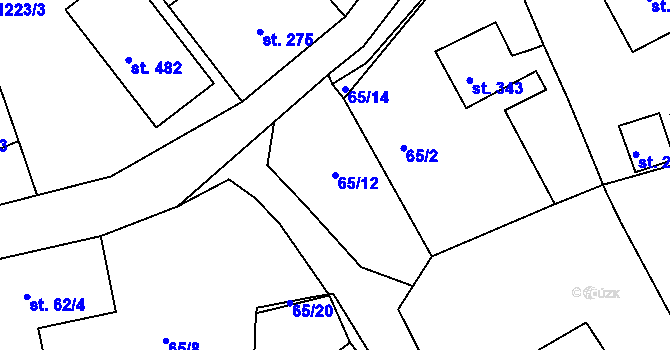 Parcela st. 65/12 v KÚ Vyšší Brod, Katastrální mapa