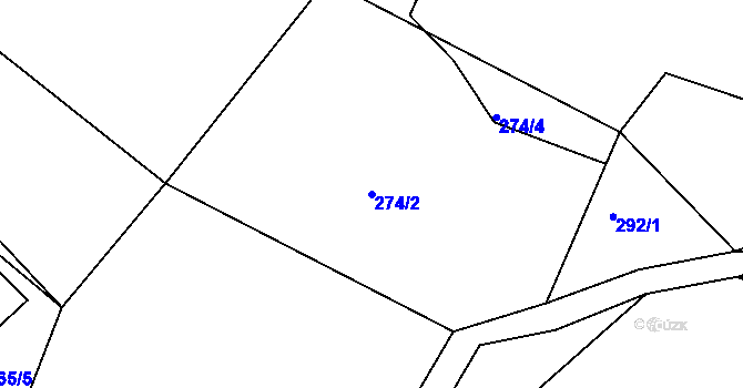 Parcela st. 274/2 v KÚ Vyšší Brod, Katastrální mapa
