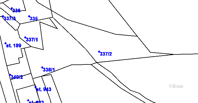 Parcela st. 337/2 v KÚ Vyšší Brod, Katastrální mapa