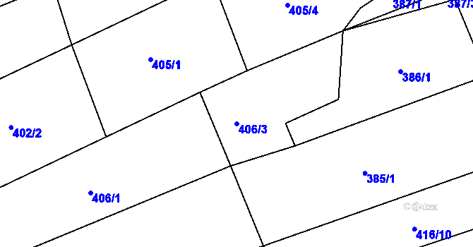 Parcela st. 406/3 v KÚ Vyšší Brod, Katastrální mapa