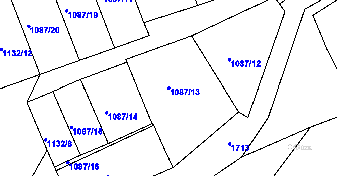 Parcela st. 1087/13 v KÚ Vyšší Brod, Katastrální mapa