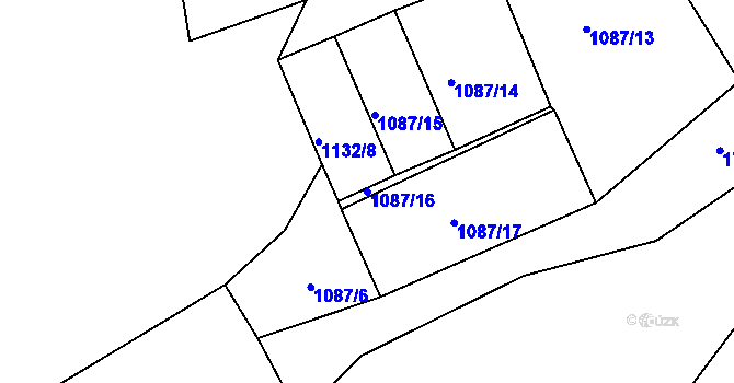Parcela st. 1087/16 v KÚ Vyšší Brod, Katastrální mapa