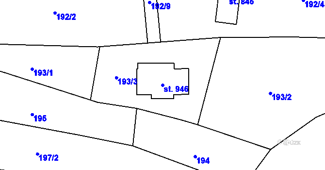 Parcela st. 946 v KÚ Vyšší Brod, Katastrální mapa