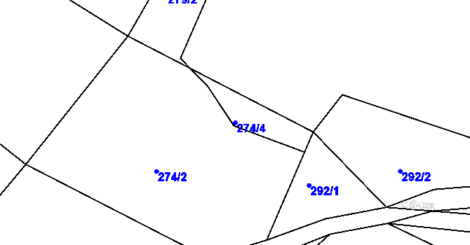 Parcela st. 274/4 v KÚ Vyšší Brod, Katastrální mapa