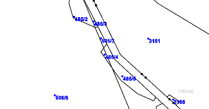 Parcela st. 485/4 v KÚ Vyšší Brod, Katastrální mapa