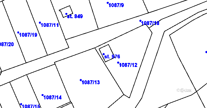 Parcela st. 976 v KÚ Vyšší Brod, Katastrální mapa