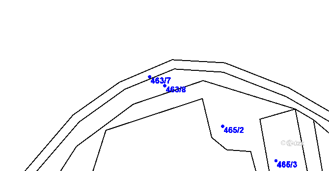 Parcela st. 463/8 v KÚ Svatomírov, Katastrální mapa