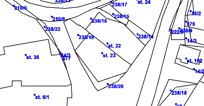 Parcela st. 23 v KÚ Vyžice, Katastrální mapa
