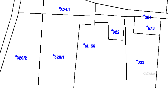 Parcela st. 56 v KÚ Vyžice, Katastrální mapa