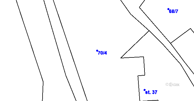 Parcela st. 70/4 v KÚ Vyžice, Katastrální mapa