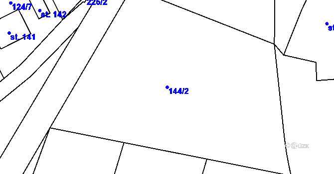 Parcela st. 144/2 v KÚ Vyžice, Katastrální mapa