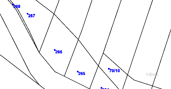 Parcela st. 70/9 v KÚ Vyžice, Katastrální mapa