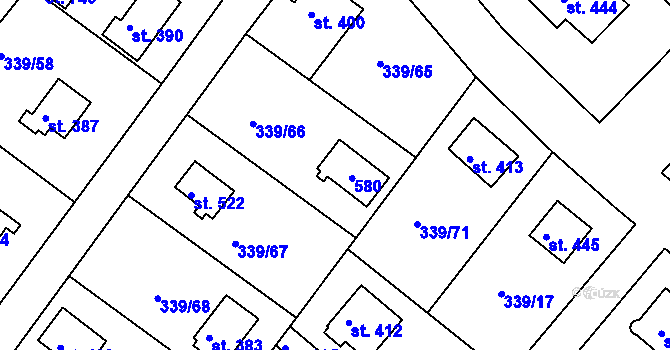 Parcela st. 394 v KÚ Vyžlovka, Katastrální mapa