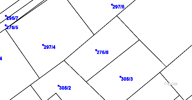 Parcela st. 276/8 v KÚ Vyžlovka, Katastrální mapa