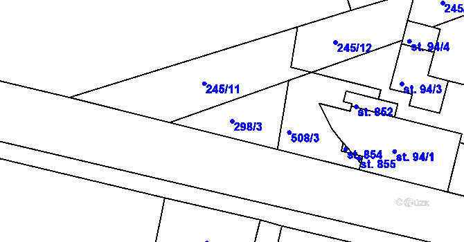 Parcela st. 298/3 v KÚ Vyžlovka, Katastrální mapa
