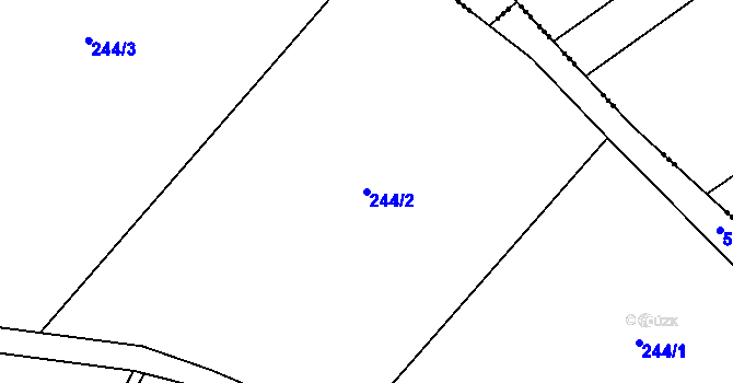 Parcela st. 244/2 v KÚ Vyžlovka, Katastrální mapa
