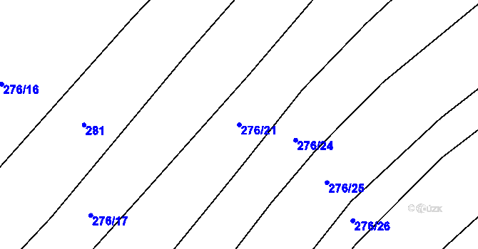 Parcela st. 276/21 v KÚ Vyžlovka, Katastrální mapa