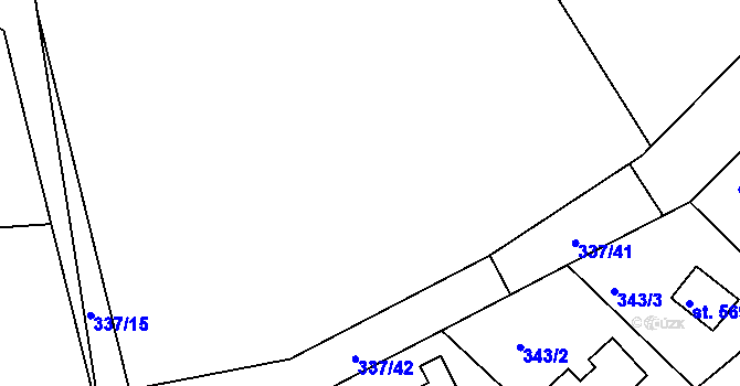 Parcela st. 337/20 v KÚ Vyžlovka, Katastrální mapa