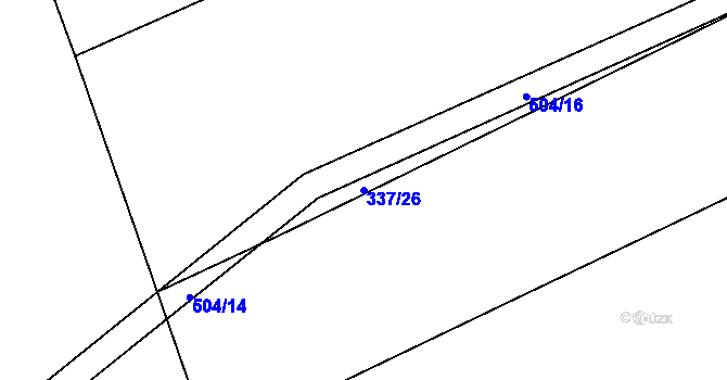 Parcela st. 337/26 v KÚ Vyžlovka, Katastrální mapa