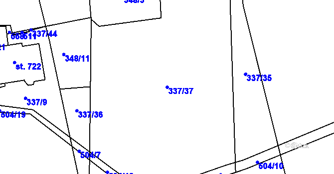 Parcela st. 337/37 v KÚ Vyžlovka, Katastrální mapa