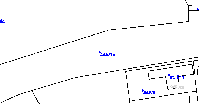 Parcela st. 446/16 v KÚ Vyžlovka, Katastrální mapa