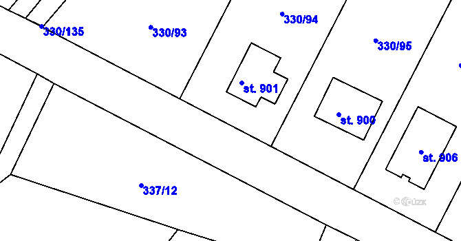 Parcela st. 330/114 v KÚ Vyžlovka, Katastrální mapa