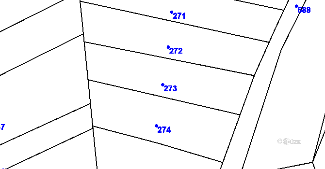 Parcela st. 273 v KÚ Zábeštní Lhota, Katastrální mapa