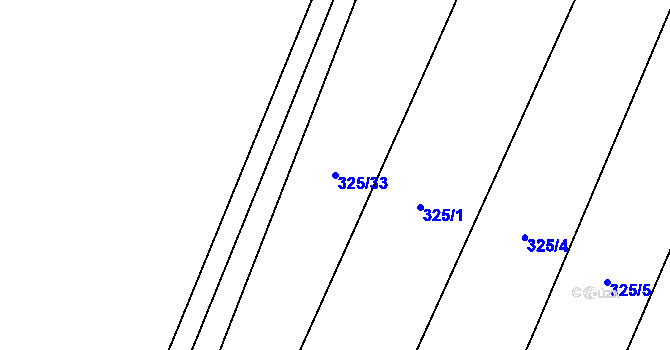 Parcela st. 325/33 v KÚ Záblatí, Katastrální mapa
