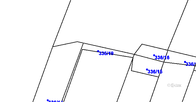 Parcela st. 336/19 v KÚ Záblatí, Katastrální mapa