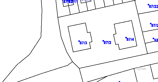 Parcela st. 87/3 v KÚ Záblatí, Katastrální mapa