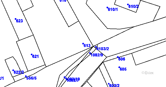 Parcela st. 613 v KÚ Záblatí, Katastrální mapa