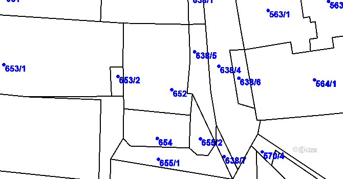 Parcela st. 652 v KÚ Záblatí, Katastrální mapa