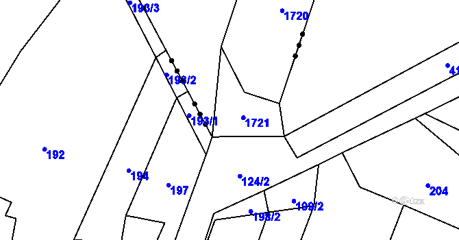 Parcela st. 1042/3 v KÚ Záblatí, Katastrální mapa