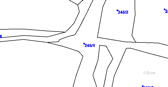 Parcela st. 245/1 v KÚ Horní Záblatí, Katastrální mapa